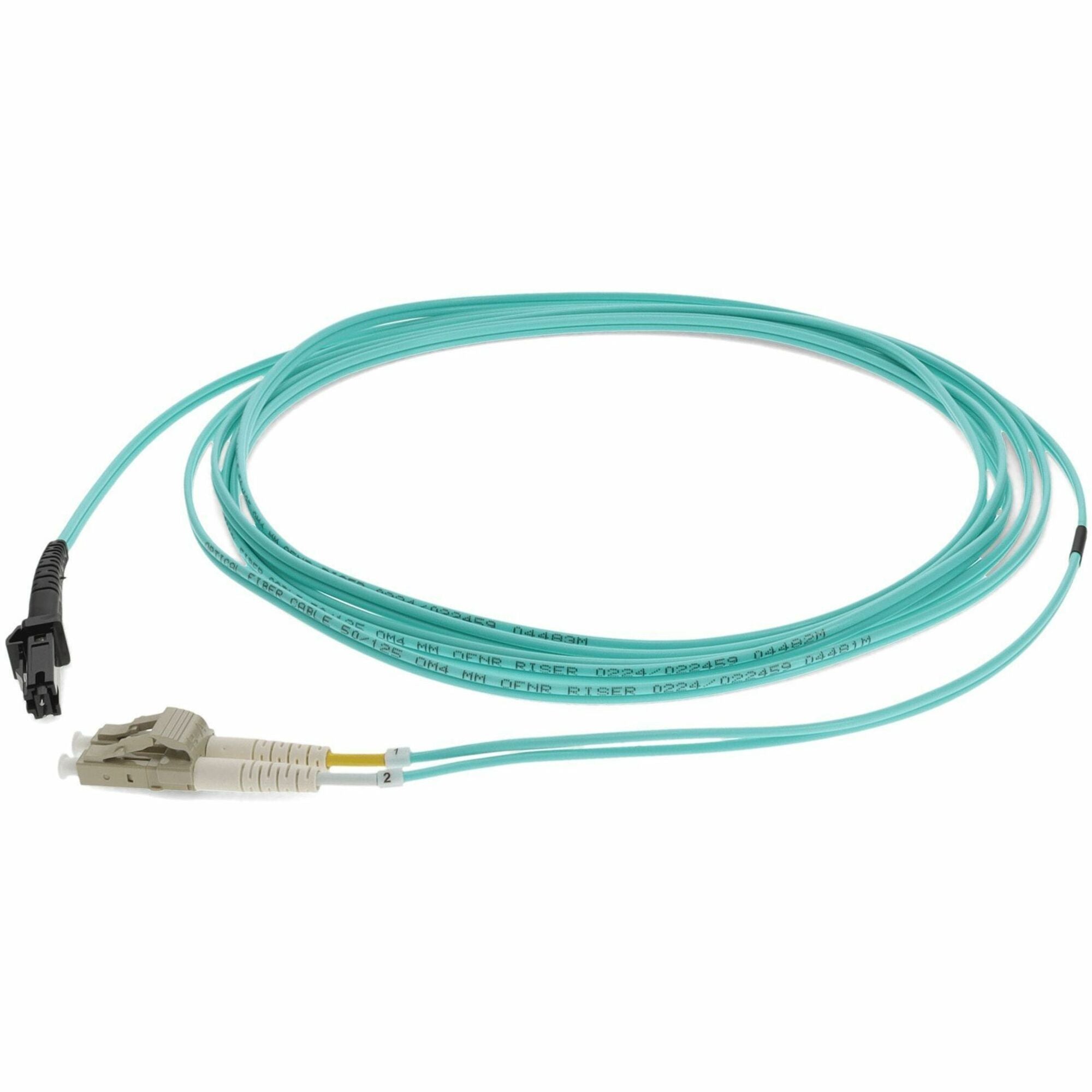 AddOn 1m LC to MT-RJ Aqua OM3 Duplex OFNR (Riser-Rated) Fiber Patch Cable - ADD-LC-MTRJ-1M5OM3