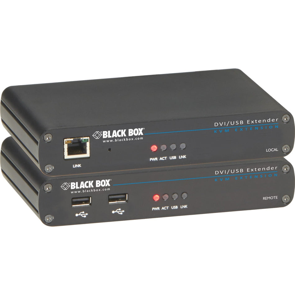 Black Box LRX Series KVM Extender - DVI-D, USB 2.0, RS232, Audio, Single-Access, CATx - ACU5700A