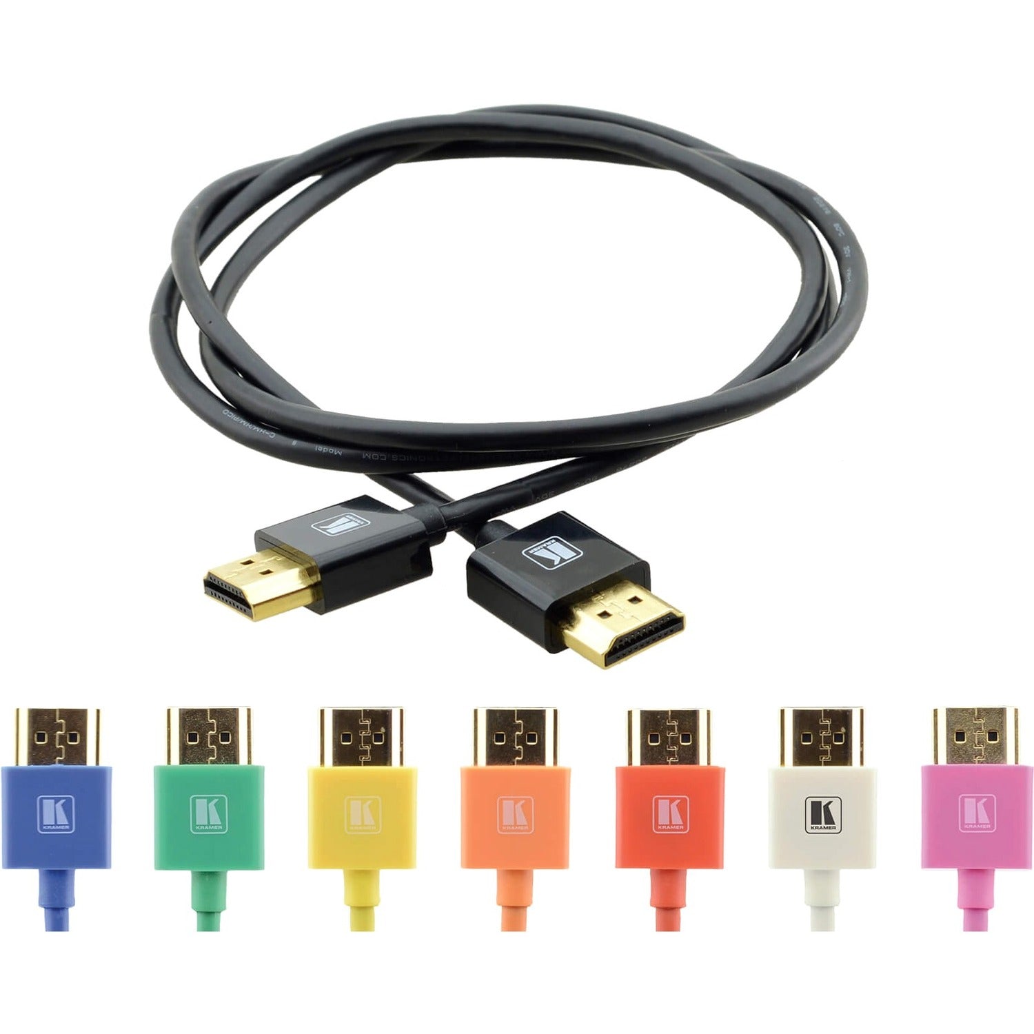 Kramer Ultra Slim High-Speed HDMI Flexible Cable with Ethernet - Black - 97-0132010
