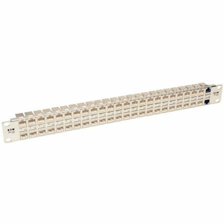Tripp Lite by Eaton 48-Port 1U Rack-Mount STP Shielded Cat6a Feedthrough Patch Panel RJ45 Ethernet TAA - N254-048-SH-6A