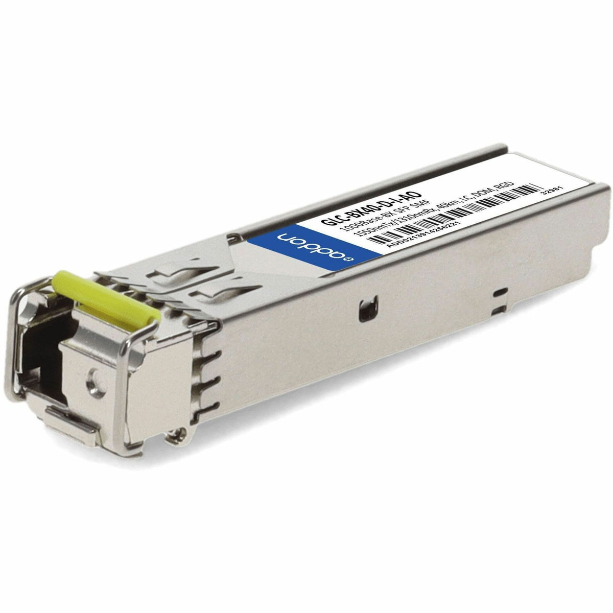 AddOn Cisco&reg; GLC-BX40-D-I Compatible TAA 1000Base-BX SFP Transceiver (SMF, 1550nmTx/1310nmRx, 40km, LC, DOM, -40 to 85C) - GLC-BX40-D-I-AO