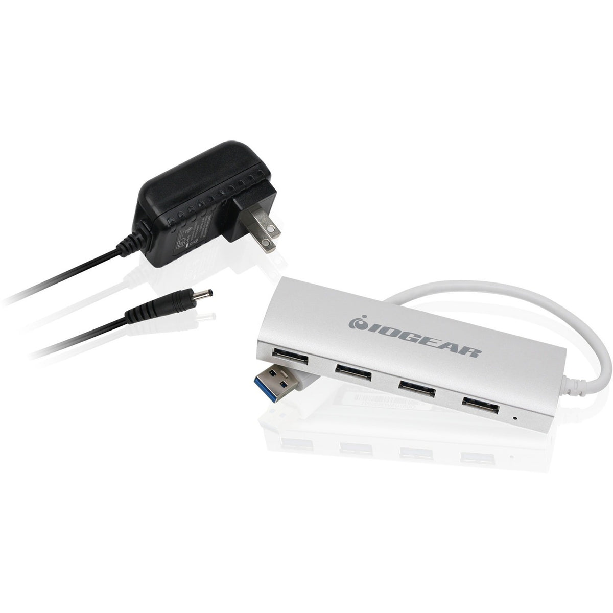 IOGEAR met(AL) P4P Hub, 4-Port USB 3.0 Powered Hub with Aluminum Chassis - GUH304P