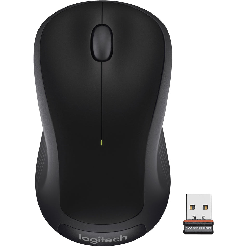Logitech M310 Wireless Mouse, 2.4 GHz with USB Nano Receiver, 1000 DPI Optical Tracking, Ambidextrous, Black - 910-004277