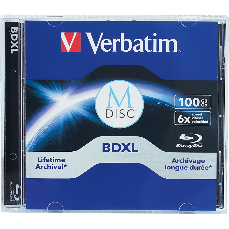 Verbatim M DISC BDXL - 6x - 100 GB - 1 Pack Jewel Case - 98912