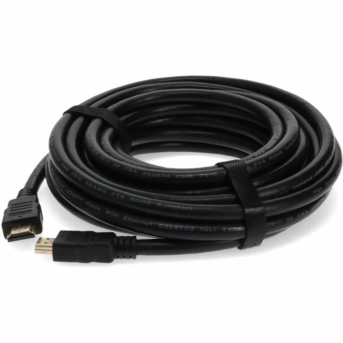 5PK 35ft HDMI 1.4 Male to HDMI 1.4 Male Black Cables Which Supports Ethernet Channel For Resolution Up to 4096x2160 (DCI 4K) - HDMIHSMM35-5PK
