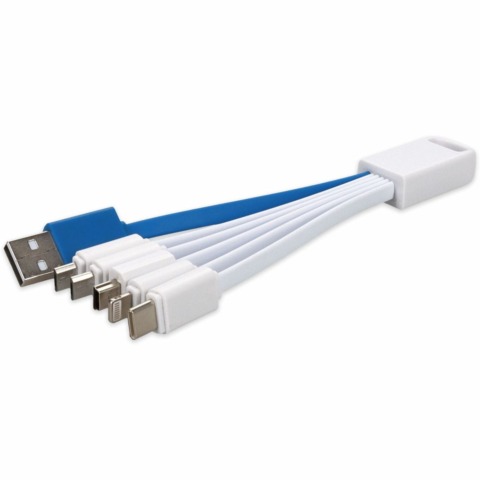 AddOn 4in USB A 2.0 Male to Lightning, Micro-USB, Mini-USB B 2.0, and USB C Male 5-in-1 Charger - USB5IN1CHARGER