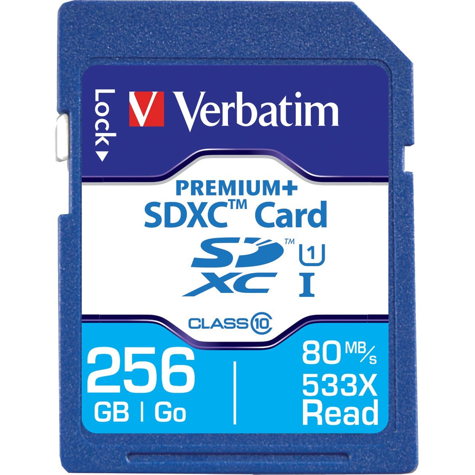 Verbatim 256GB PremiumPlus 533X SDXC Memory Card, UHS-I Class 10 - 98730