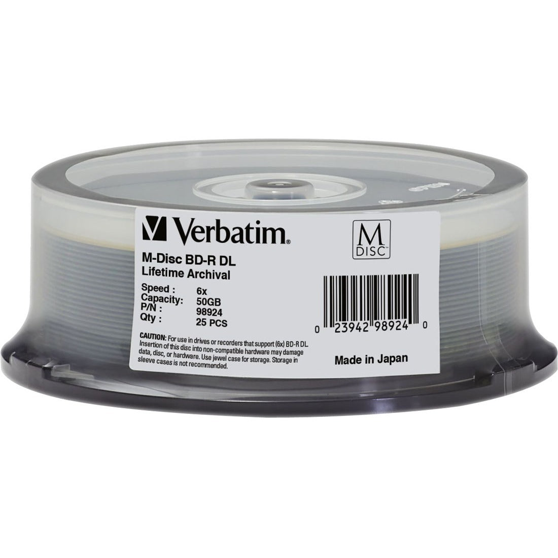 Verbatim M DISC BD-R DL - 8x - 50 GB - 25 Pack Spindle - 98924