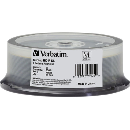 Verbatim M DISC BD-R DL - 8x - 50 GB - 25 Pack Spindle - 98924