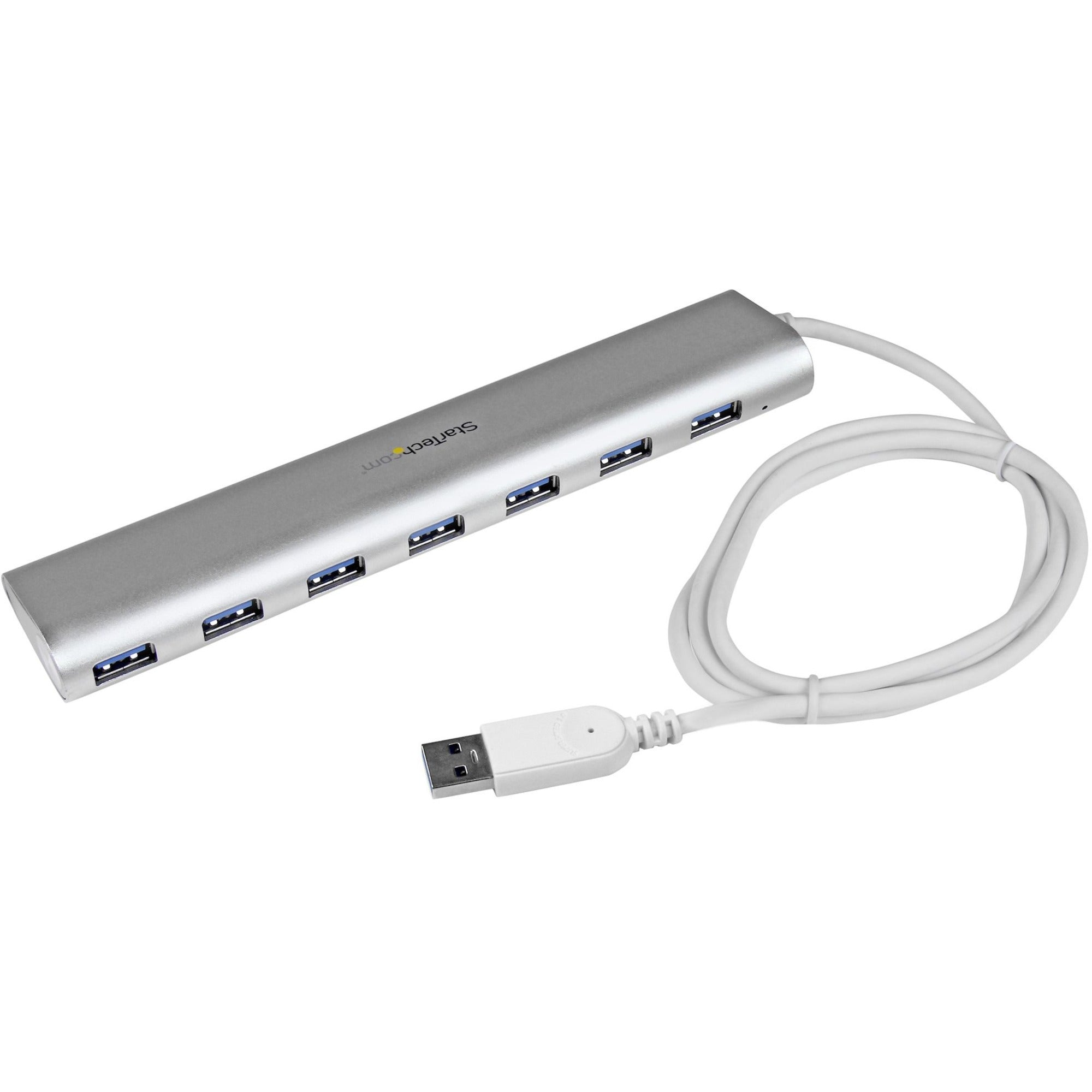 StarTech.com 7-Port USB Hub, USB A to 7x USB-A Ports, USB 5Gbps, Self-Powered, Portable Laptop USB 3.0 Hub Expansion with Power Supply - ST73007UA