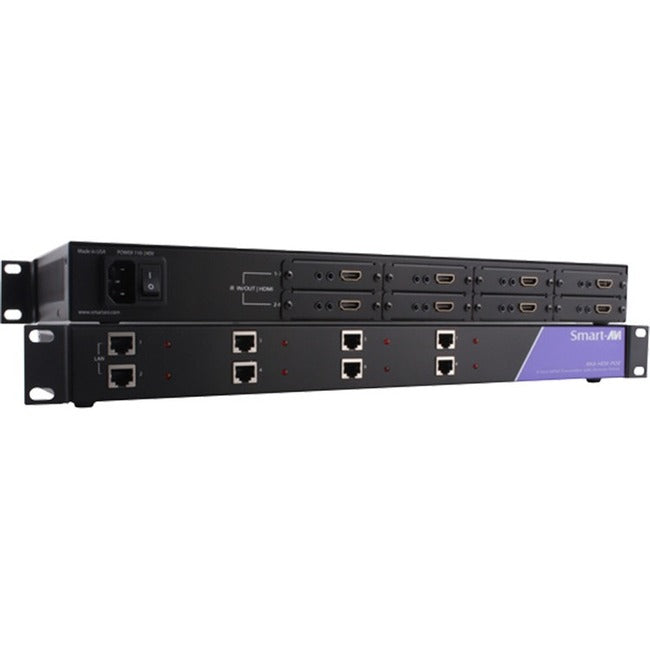 SmartAVI Rack for 8 HDMI & IR Extenders over a Single Cat5e/6 Cable - RK8-HDX-POE-S