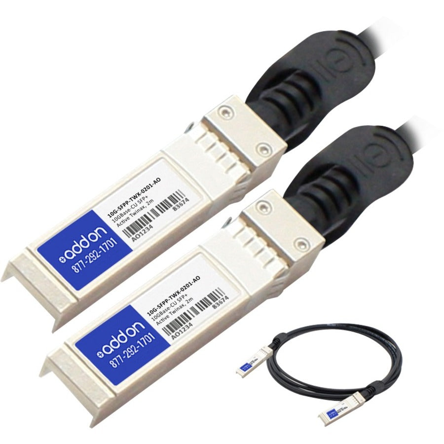 Brocade (Formerly) 10G-SFPP-TWX-0201 Compatible TAA Compliant 10GBase-CU SFP+ to SFP+ Direct Attach Cable (Active Twinax, 2m) - 10G-SFPP-TWX-0201-AO