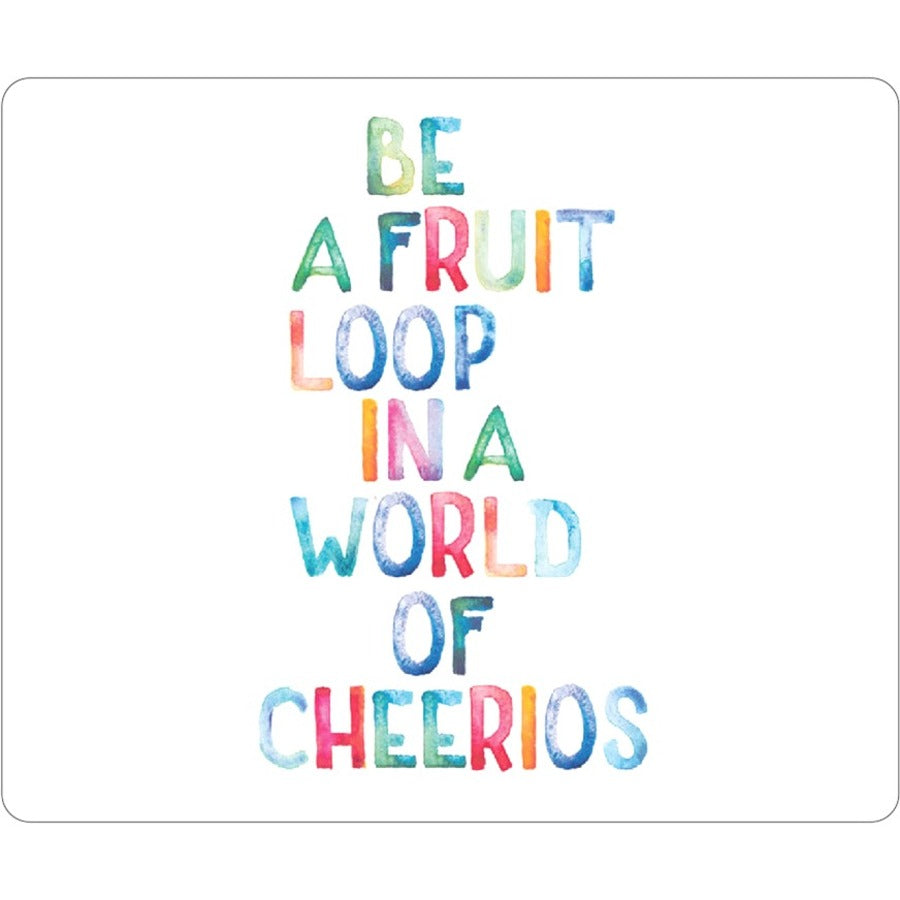 OTM Quotes Prints White Mouse Pad, Fruit Loop - OP-MPV1WM-QTE-03
