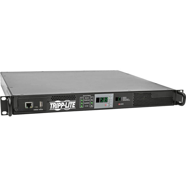 Tripp Lite by Eaton 5.8kW Single-Phase Monitored Automatic Transfer Switch PDU, 2 200-240V 30A L6-30P Inputs, 1 L6-30R Outlet, 1U - PDUMNH30HVAT