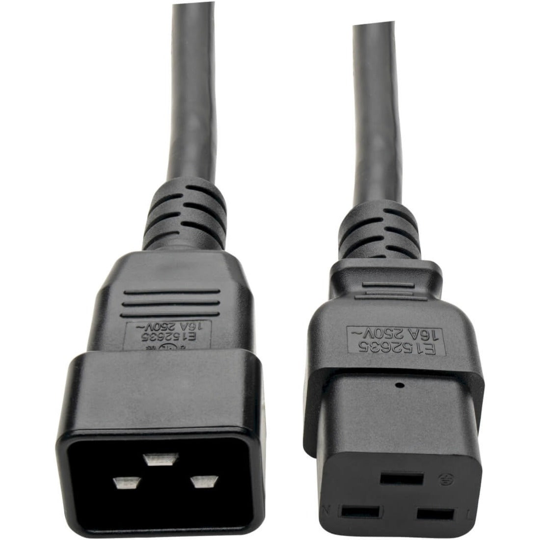 Tripp Lite by Eaton Power Extension Cord C19 to C20 - Heavy-Duty 15A 250V 14 AWG 10 ft. (3.05 m) Black - P036-010-15A
