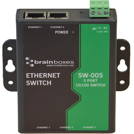 Brainboxes SW-005 Unmanaged Ethernet Switch 5 Ports - SW-005-X100M