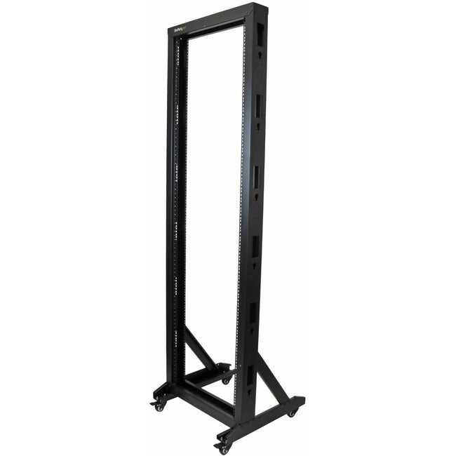 StarTech.com 2-Post 42U Mobile Open Frame Server Rack, Two Post 19in Network Rack with Casters, Rolling Open Rack for AV/Data/IT Equipment - 2POSTRACK42