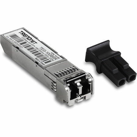 TRENDnet 10GBASE-SR SFP+ Multi Mode LC Module, TEG-10GBSR, Supports Distances up to 300m (984 feet), Hot Pluggable Fiber SFP+ Transceiver, 850nm Wavelength, Lifetime Protection, Silver - TEG-10GBSR