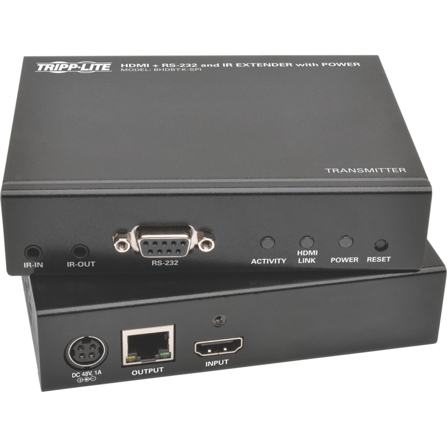 Tripp Lite by Eaton HDBaseT Class B (HDBaseT-Lite) HDMI over Cat5e/6/6a Extender Kit with Power, Serial & IR, 4K x 2K 30 Hz UHD / 1080p 60 Hz, Up to 230 ft. (70 m), TAA - BHDBT-K-SPI