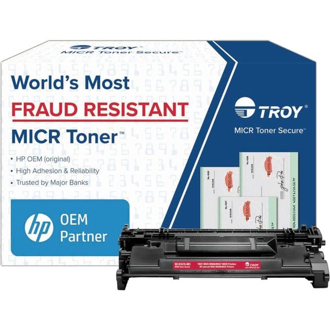 Troy Toner Secure Original MICR Standard Yield Laser Toner Cartridge - Alternative for Troy, HP CF287A - Black - 1 Pack - 02-81675-001