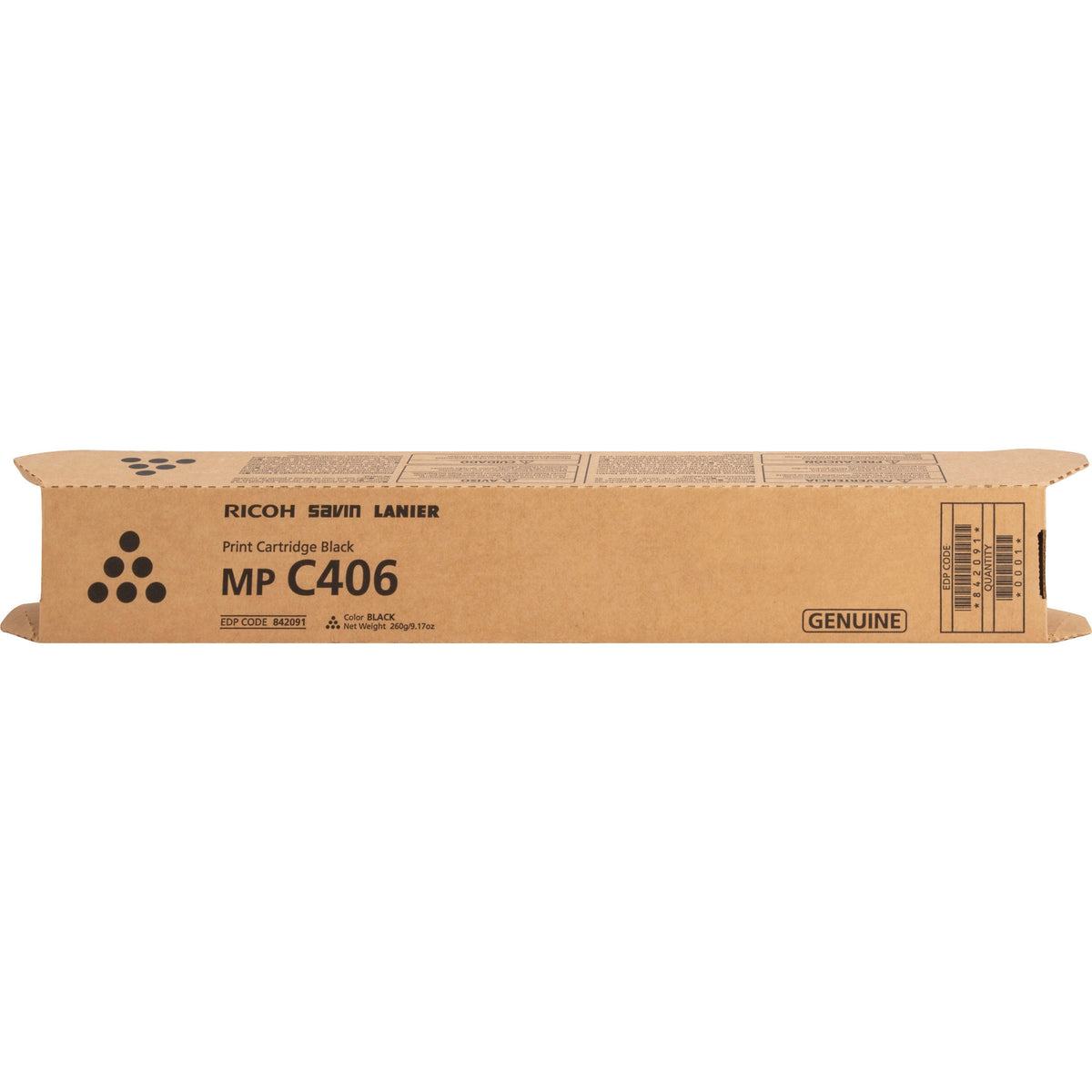 Ricoh Original Laser Toner Cartridge - Black - 1 Each - 842091