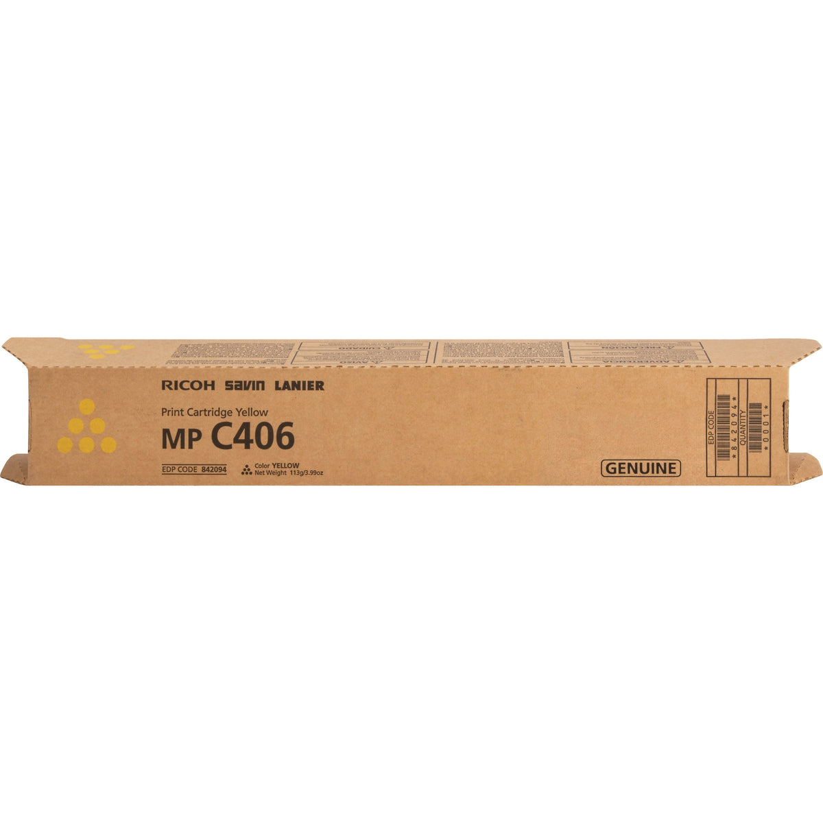 Ricoh Original Laser Toner Cartridge - Yellow - 1 Each - 842094