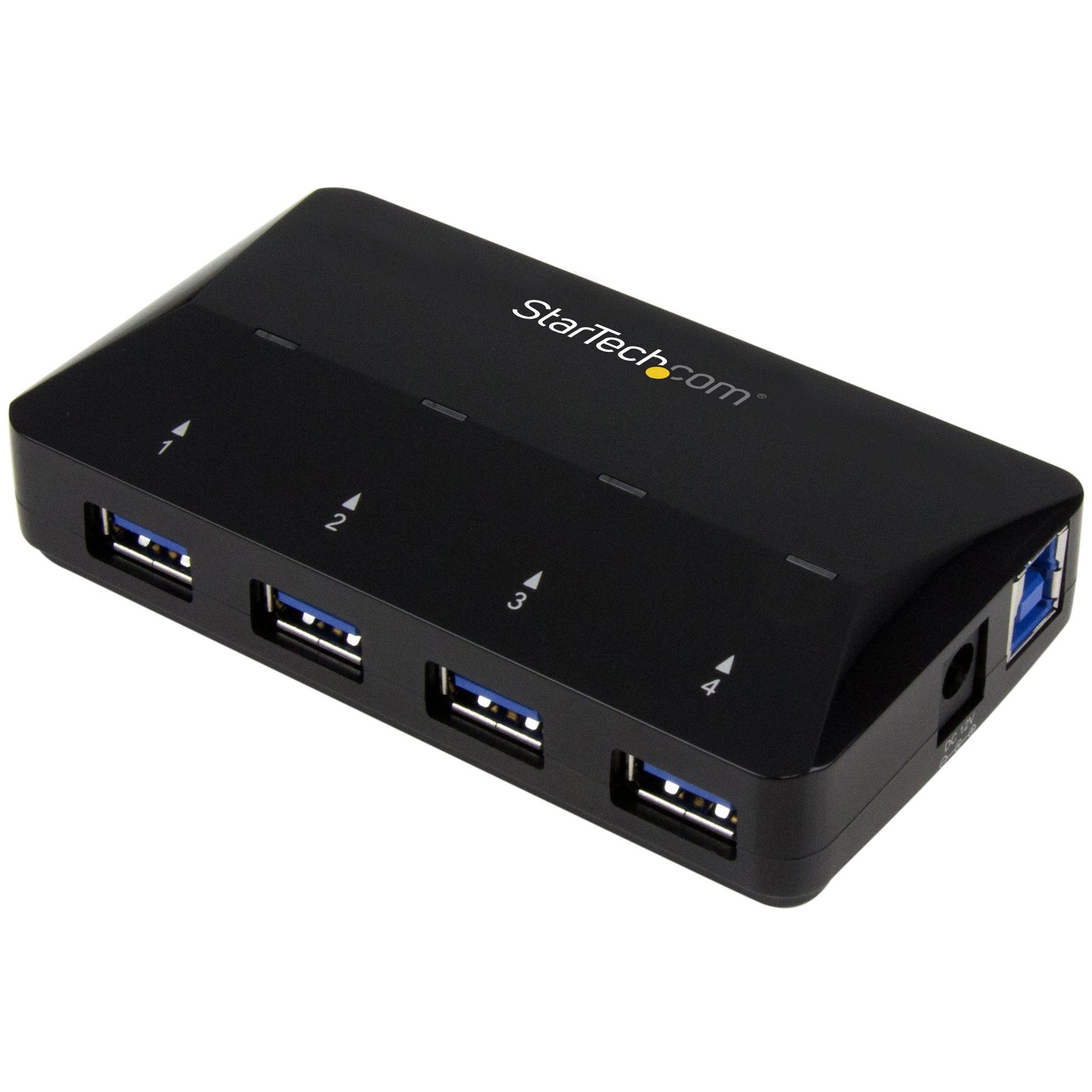 StarTech.com 4-Port USB 3.0 Hub plus Dedicated Charging Port - 5Gbps - 1 x 2.4A Port - Desktop USB Hub and Fast-Charging Station - ST53004U1C