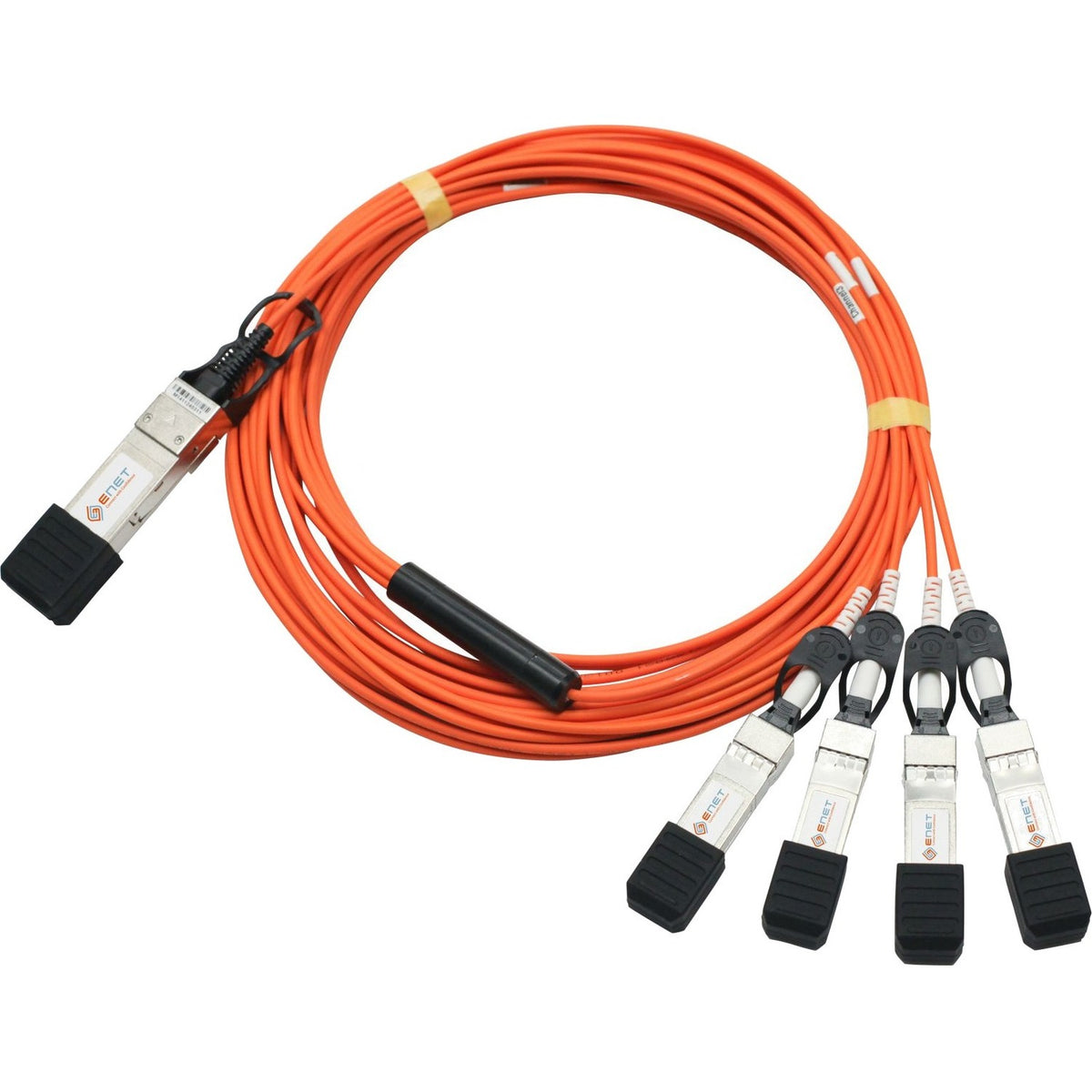 ENET Cisco QSFP-4X10G-AOC7M Compatible TAA Compliant Functionally Identical 40G QSFP+ to (4) SFP+ Active Optical (AOC) Breakout Cable 7m - QSFP-4X10G-AOC7M-ENC