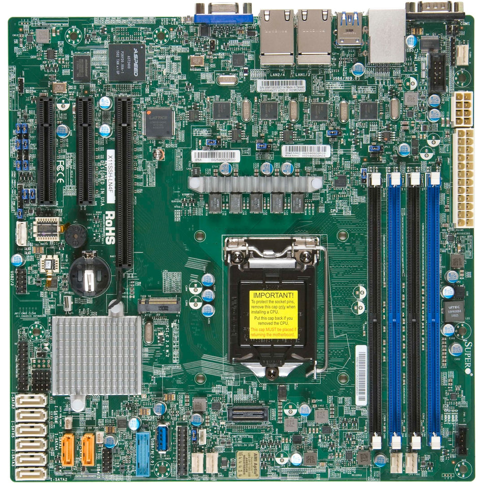 Supermicro X11SSH-LN4F Server Motherboard - Intel C236 Chipset - Socket H4 LGA-1151 - Micro ATX - MBD-X11SSH-LN4F-B