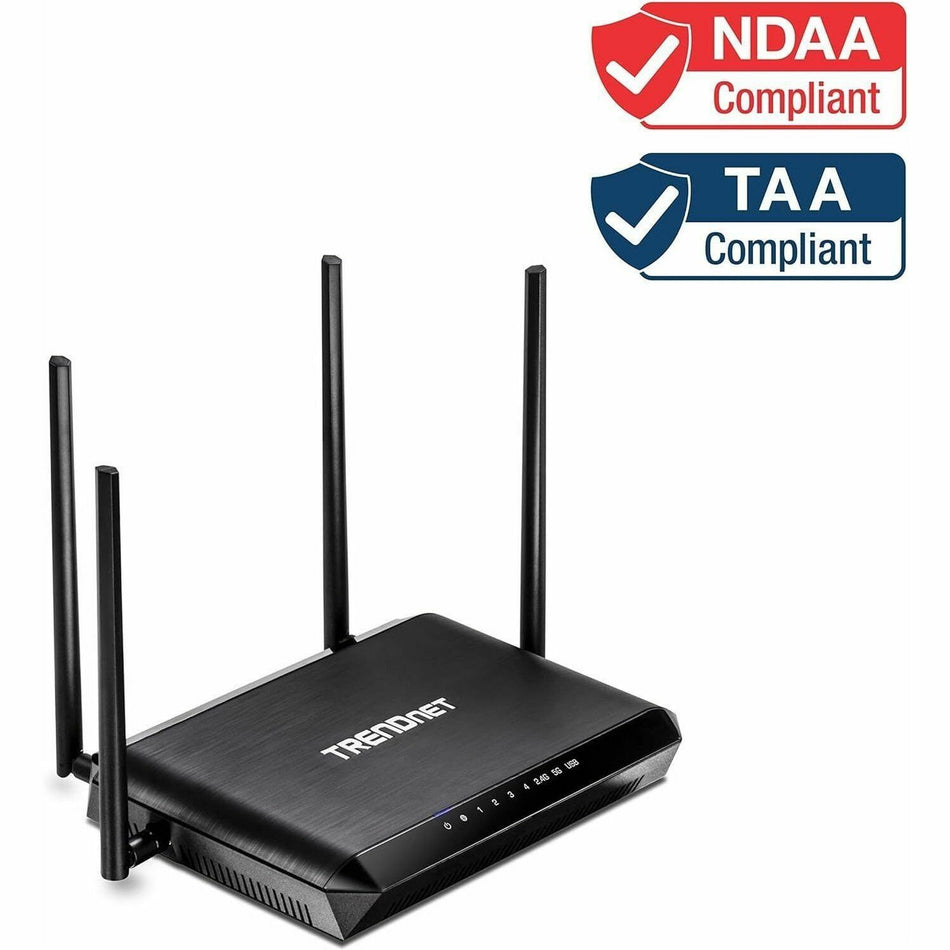 TRENDnet AC2600 MU-MIMO Wireless Gigabit Router, Increase WiFi Performance, WiFi Guest Network, Gaming-Internet-Home Router, Beamforming, 4K streaming, Quad Stream, Dual Band Router, Black, TEW-827DRU - TEW-827DRU