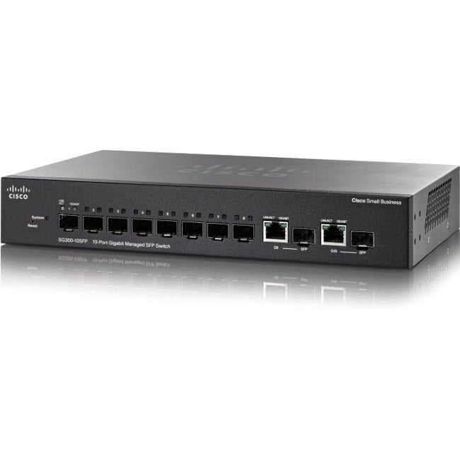 Cisco SG300-10SFP 10-port Gigabit Managed SFP Switch - SG300-10SFPK9NA-RF