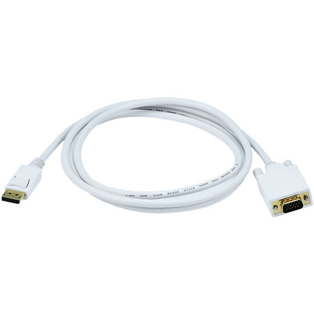 Monoprice 6ft 28AWG DisplayPort to VGA Cable - White - 6019