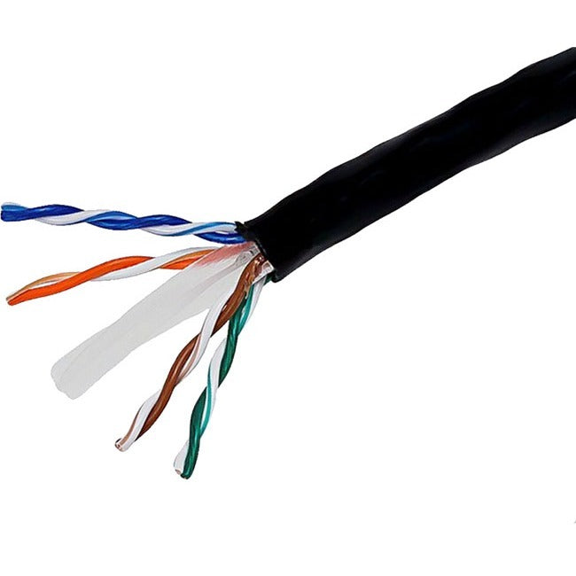 Monoprice Bulk Cat6 23AWG Solid UTP Riser-Rated (CMR) Ethernet Network Cable, 1000ft Black - 8102