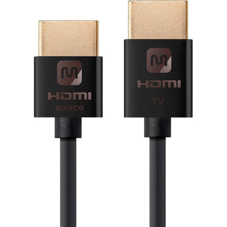 Monoprice Ultra Slim 18Gbps Active High Speed HDMI Cable, 10ft Black - 13592