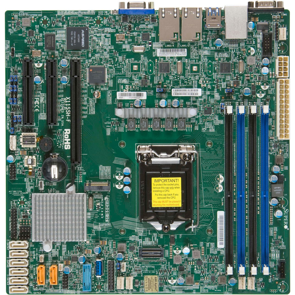 Supermicro X11SSH-F Server Motherboard - Intel C236 Chipset - Socket H4 LGA-1151 - Micro ATX - MBD-X11SSH-F-O