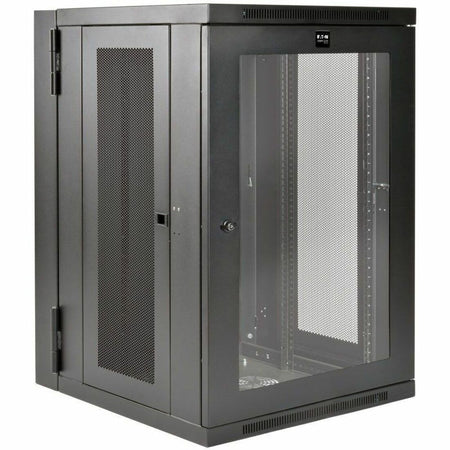 Tripp Lite by Eaton SmartRack 18U UPS-Depth Wall-Mount Half-Height Rack Enclosure Clear Acrylic Window Hinged Back - SRW18USDPG