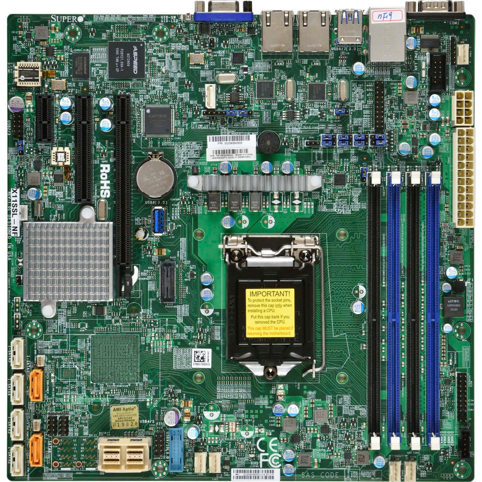 Supermicro X11SSL-nF Server Motherboard - Intel C236 Chipset - Socket H4 LGA-1151 - Micro ATX - MBD-X11SSL-NF-O