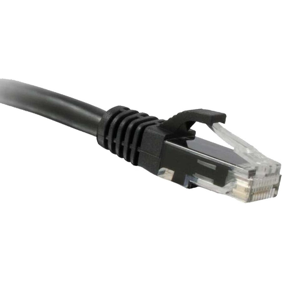 ENET Cat5e Black 1 Foot Patch Cable with Snagless Molded Boot (UTP) High-Quality Network Patch Cable RJ45 to RJ45 - 1Ft - C5E-BK-1-ENC