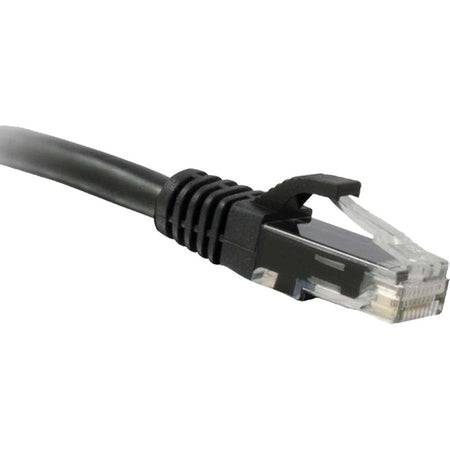 ENET Cat5e Black 1 Foot Patch Cable with Snagless Molded Boot (UTP) High-Quality Network Patch Cable RJ45 to RJ45 - 1Ft - C5E-BK-1-ENC