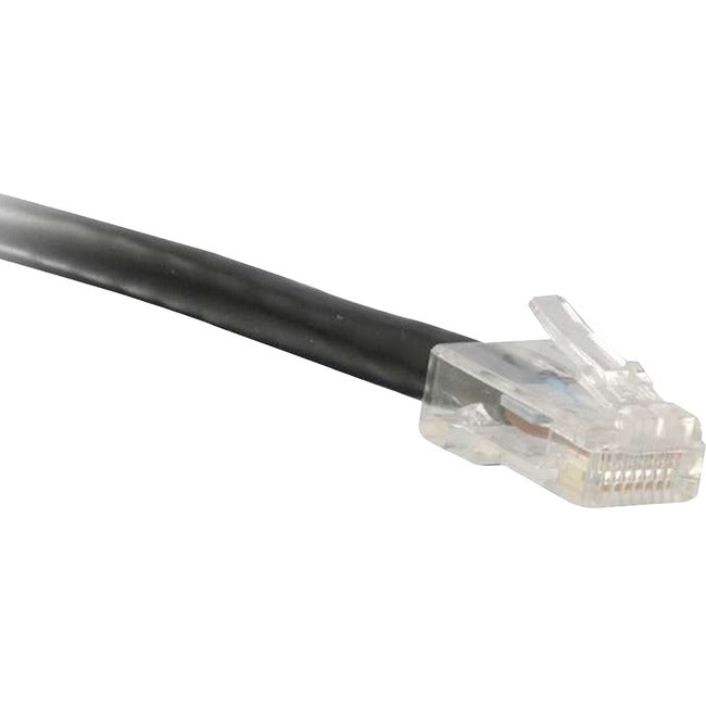 ENET Cat5e Black 2 Foot Non-Booted (No Boot) (UTP) High-Quality Network Patch Cable RJ45 to RJ45 - 2Ft - C5E-BK-NB-2-ENC