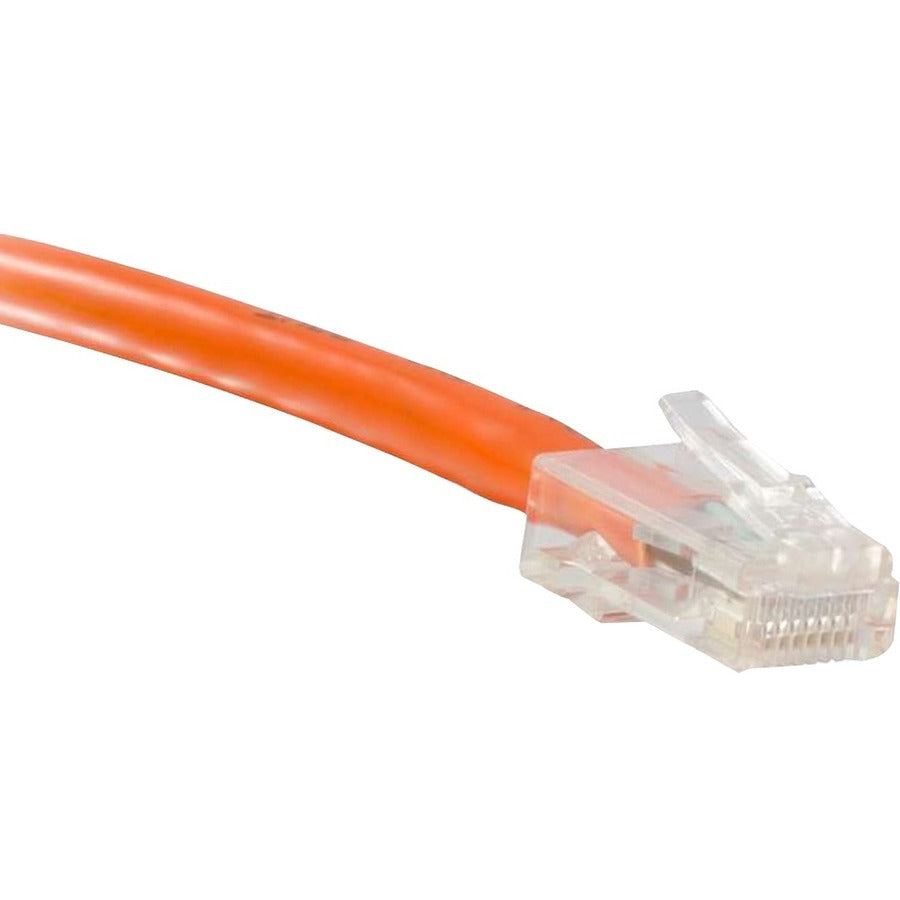ENET Cat5e Orange 1 Foot Non-Booted (No Boot) (UTP) High-Quality Network Patch Cable RJ45 to RJ45 - 1Ft - C5E-OR-NB-1-ENC