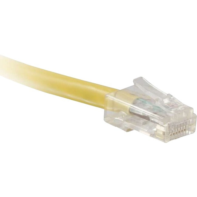 ENET Cat5e Yellow 2 Foot Non-Booted (No Boot) (UTP) High-Quality Network Patch Cable RJ45 to RJ45 - 2Ft - C5E-YL-NB-2-ENC