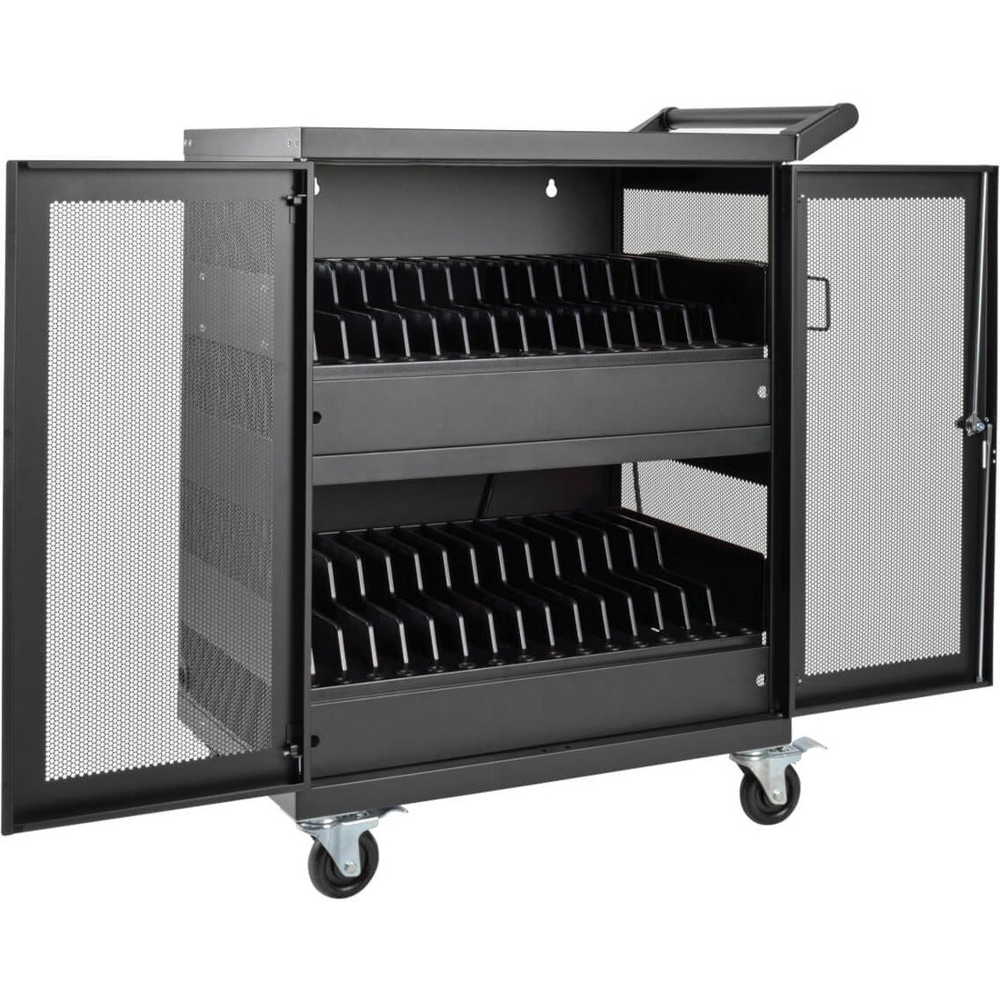 Tripp Lite by Eaton Multi-Device Charging Cart 32 AC Outlets Chromebooks and Laptops Wall-Mount Option Black - CSC32AC