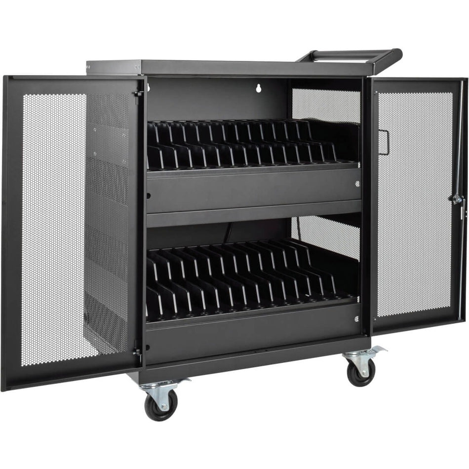 Tripp Lite by Eaton Multi-Device Charging Cart 32 AC Outlets Chromebooks and Laptops Wall-Mount Option Black - CSC32AC