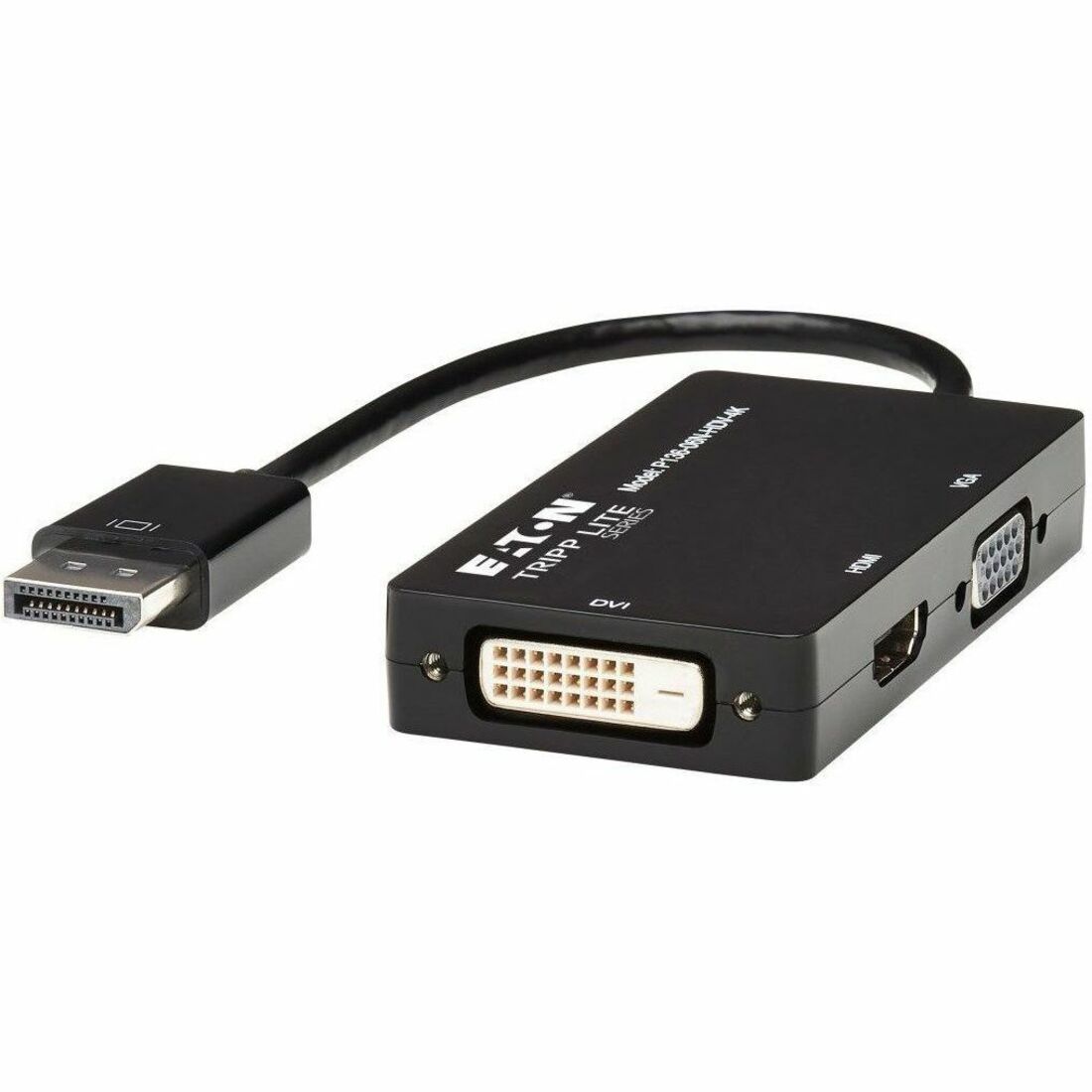Eaton Tripp Lite Series DisplayPort to VGA/DVI/HDMI All-in-One Converter Adapter, DP ver 1.2, 4K 30 Hz HDMI - P136-06N-HDV-4K