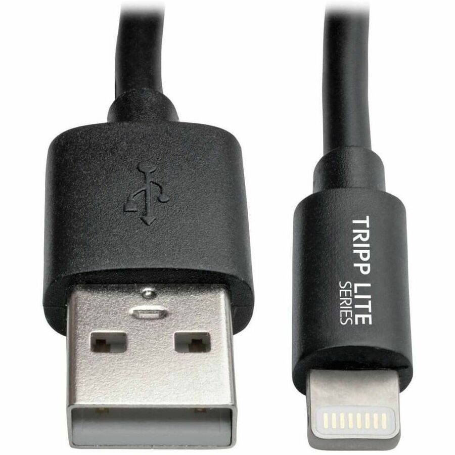 Eaton Tripp Lite Series USB-A to Lightning Sync/Charge Coiled Cable (M/M) - MFi Certified, Black, 4 ft. (1.2 m) - M100-004COIL-BK