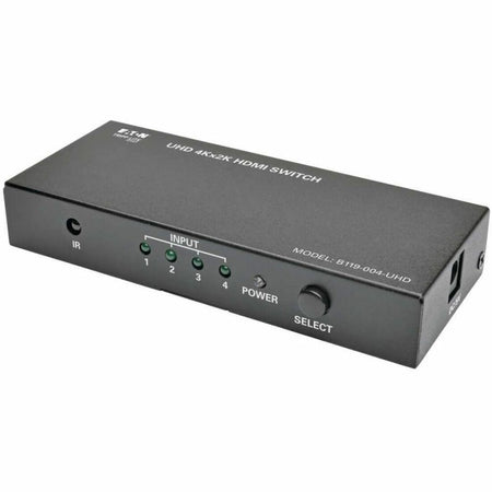 Eaton Tripp Lite Series 4-Port HDMI Switch with Remote Control - 4K 60 Hz, UHD, 4:4:4, HDR, 3D - B119-004-UHD