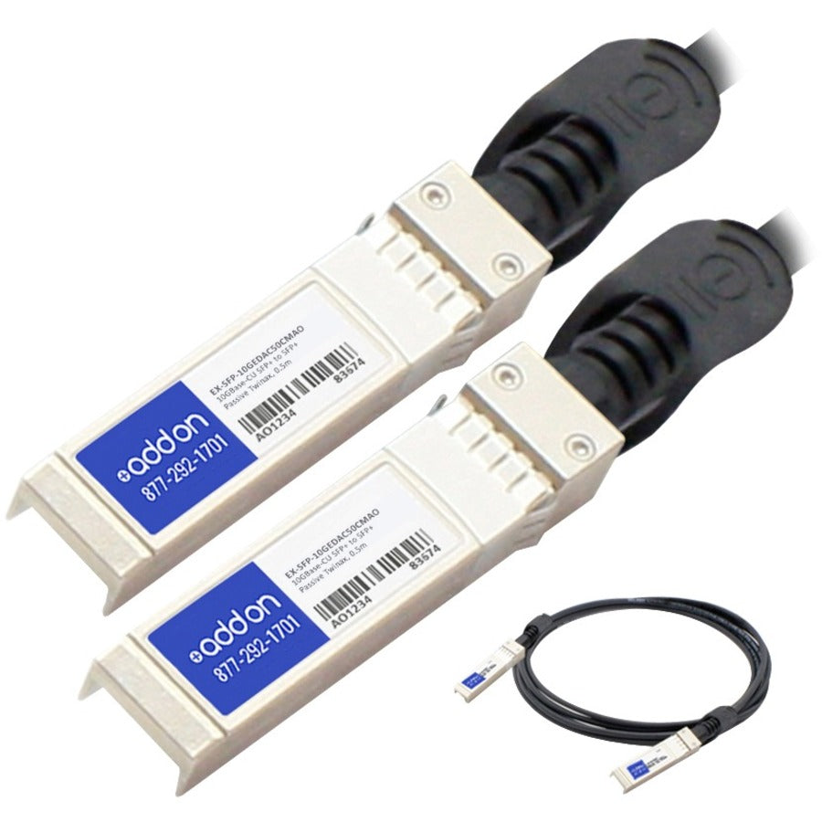 AddOn Juniper Networks Compatible TAA Compliant 10GBase-CU SFP+ to SFP+ Direct Attach Cable (Passive Twinax, 0.5m) - EX-SFP-10GEDAC50CMAO