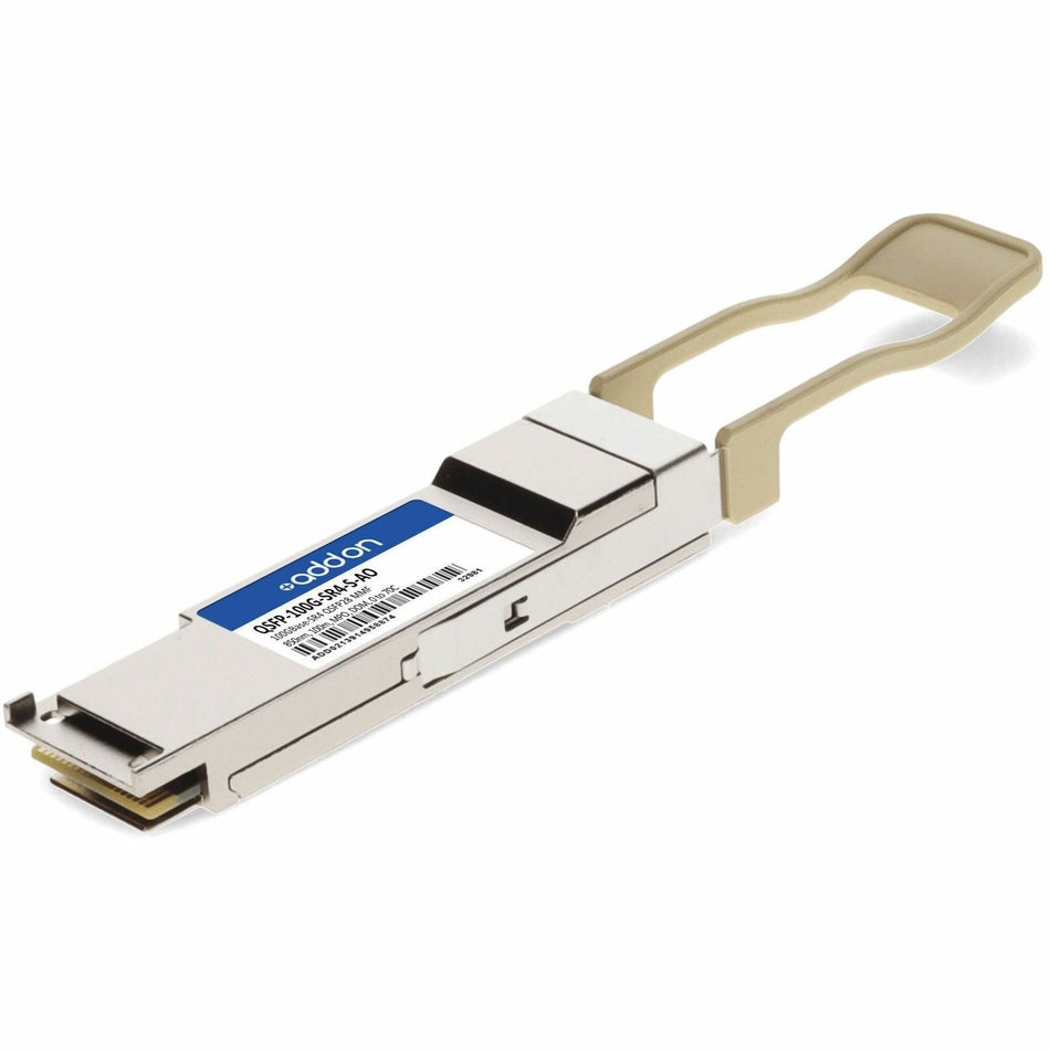 AddOn Cisco QSFP-100G-SR4-S Compatible TAA Compliant 100GBase-SR4 QSFP28 Transceiver (MMF, 850nm, 100m, MPO, DOM) - QSFP-100G-SR4-S-AO