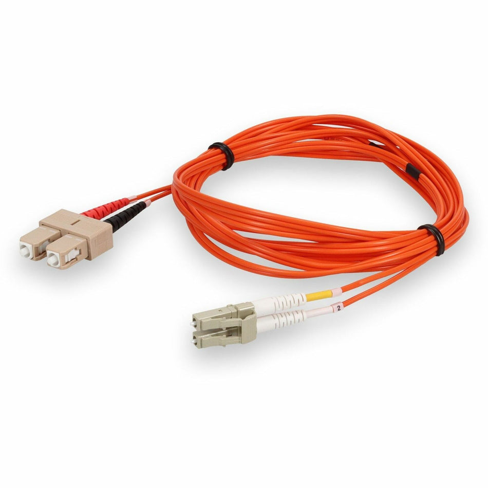 AddOn 10m SC to LC Orange OM2 Duplex OFNR (Riser-Rated) Fiber Patch Cable - ADD-SC-LC-10M5OM2